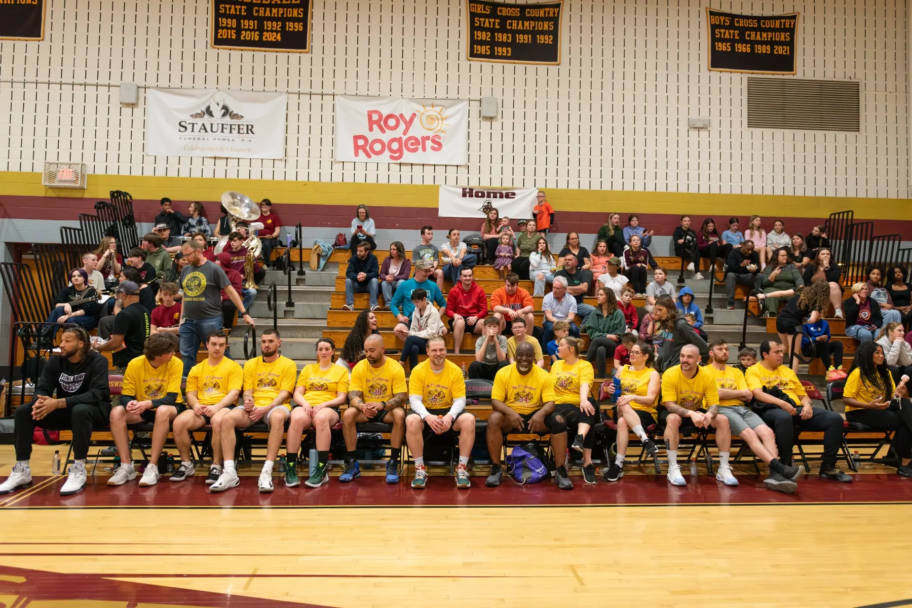 Players and spectators inside the gym during the 2025 Battle for South Mountain.
